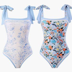 Floral Reversible ( two sides could be worn as face side) Swimsuit Size M